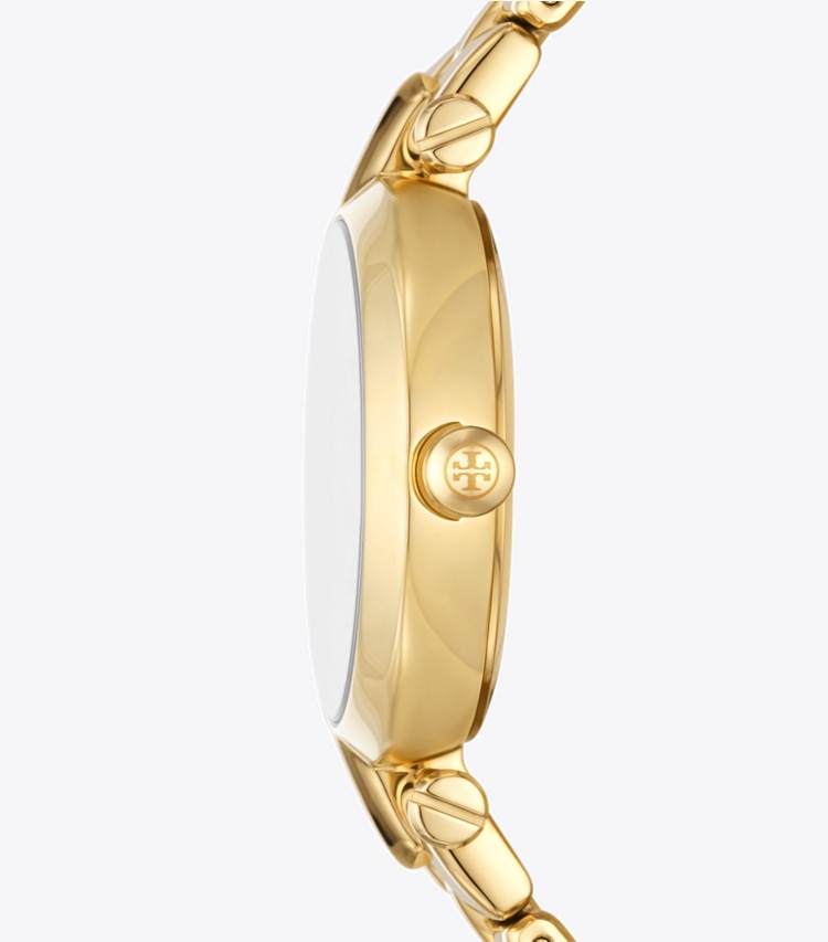 Tory Burch KIRA WATCH, GOLD-TONE STAINLESS STEEL - Navy/Gold