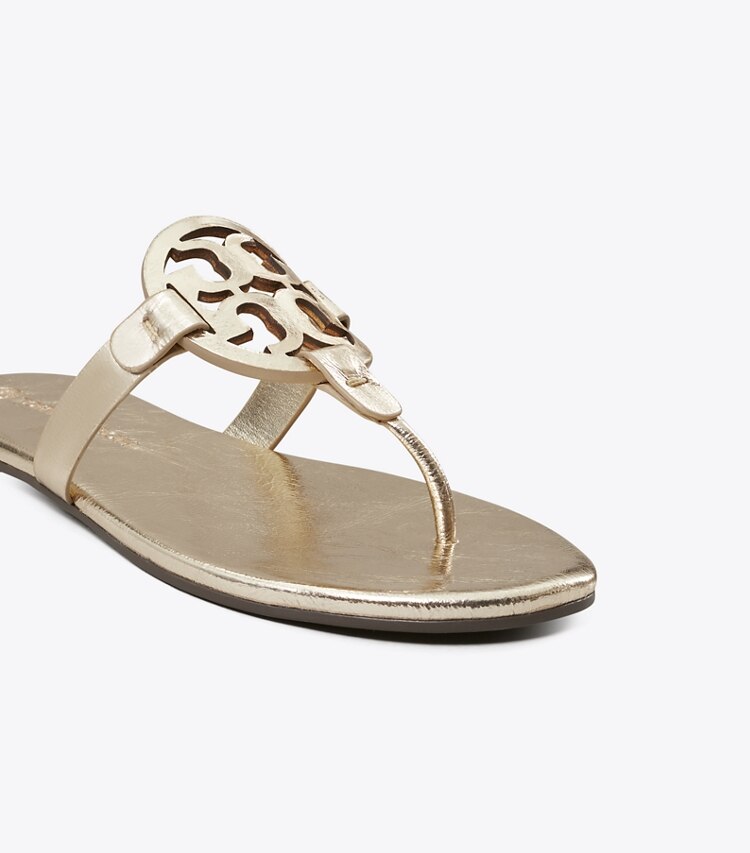 Tory Burch MILLER SOFT METALLIC SANDAL - Spark Gold