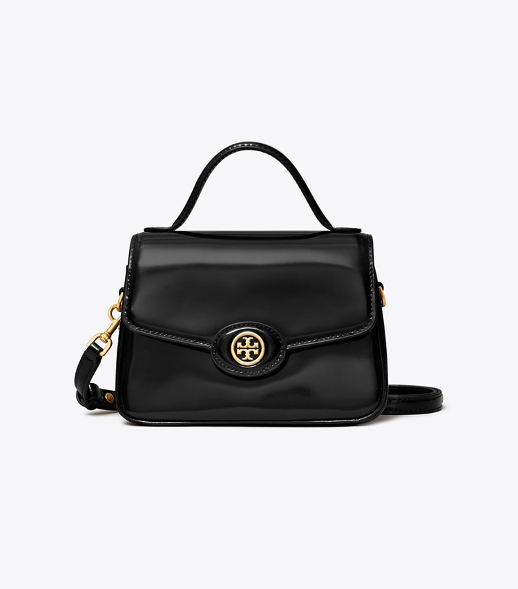 Tory Burch SMALL ROBINSON SPAZZOLATO TOP-HANDLE BAG - Black