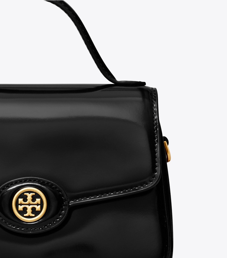 Tory Burch SMALL ROBINSON SPAZZOLATO TOP-HANDLE BAG - Black