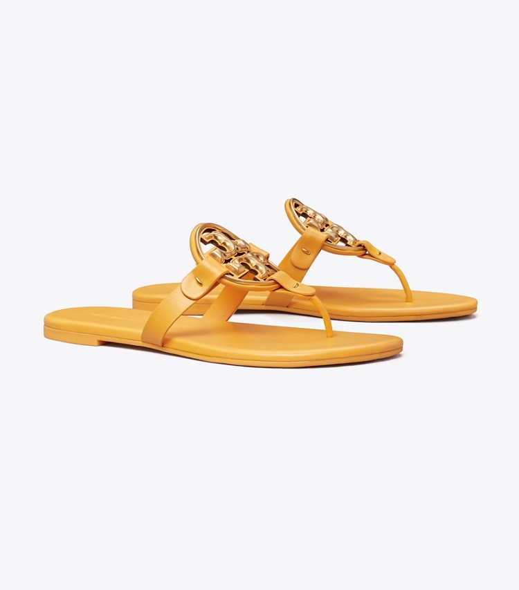 Tory Burch MILLER SOFT METAL LOGO SANDAL - Peachy