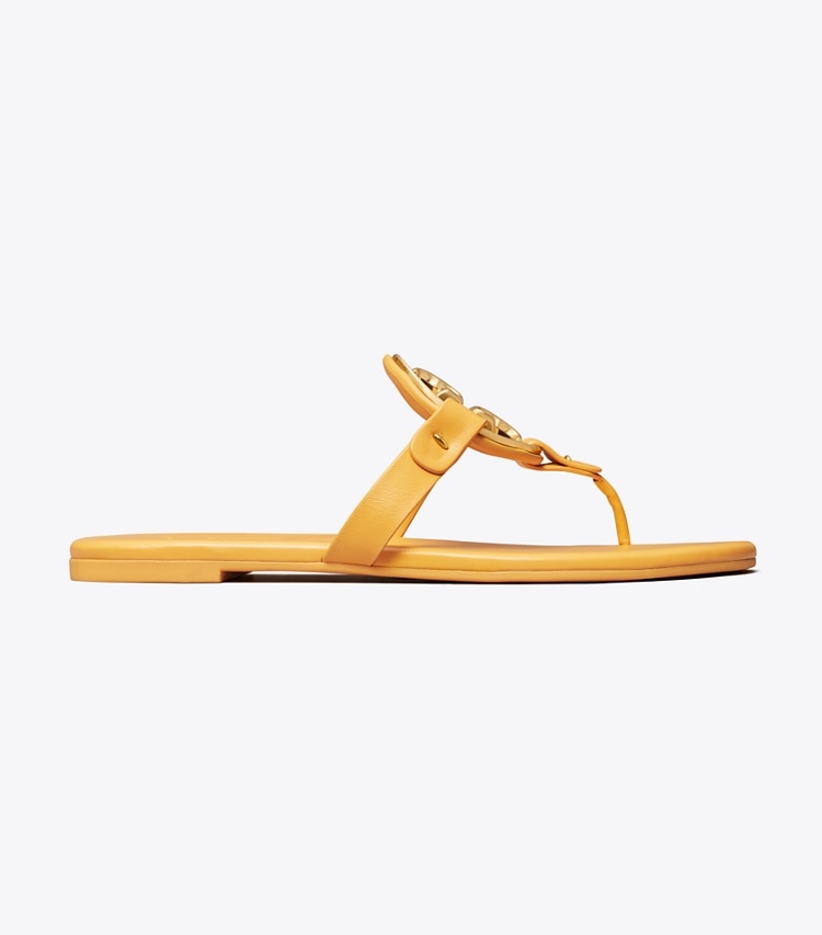 Tory Burch MILLER SOFT METAL LOGO SANDAL - Peachy