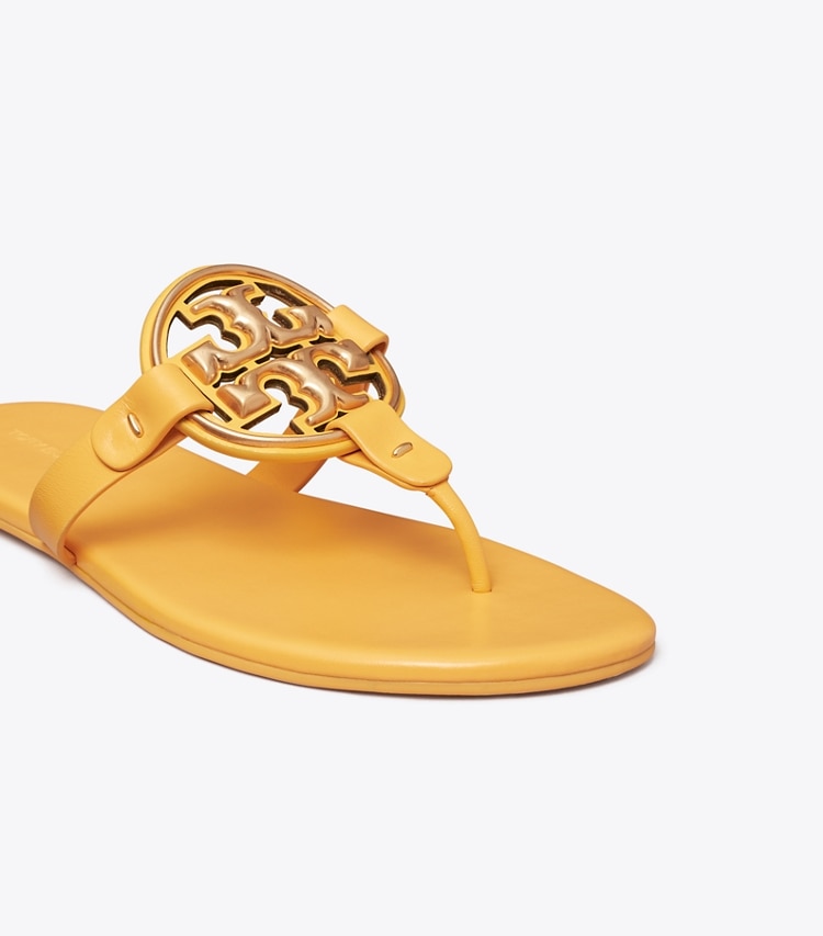 Tory Burch MILLER SOFT METAL LOGO SANDAL - Peachy