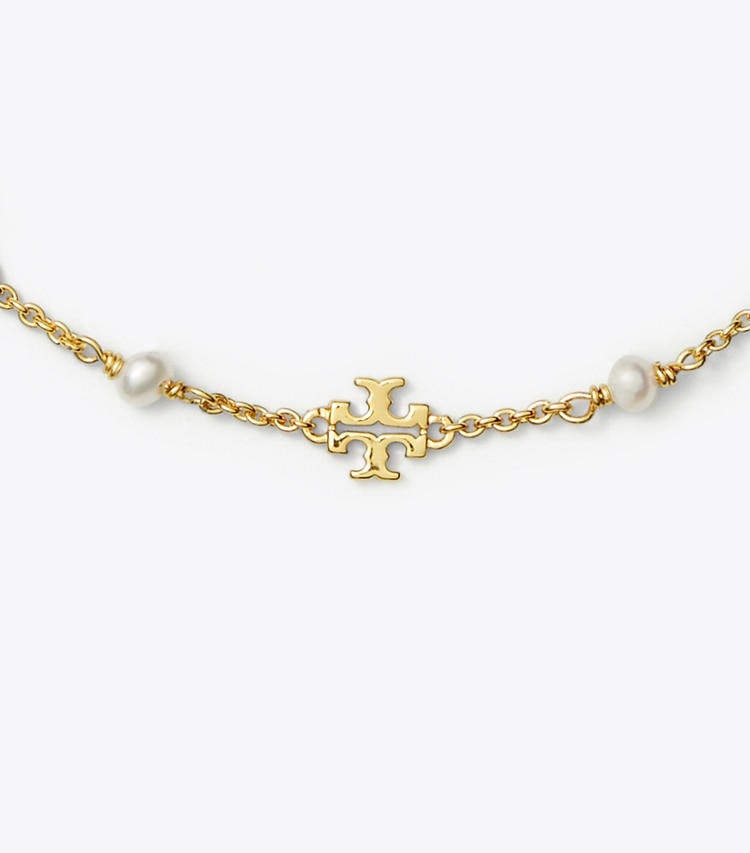 Tory Burch KIRA PEARL DELICATE CHAIN BRACELET - Tory Gold / Pearl