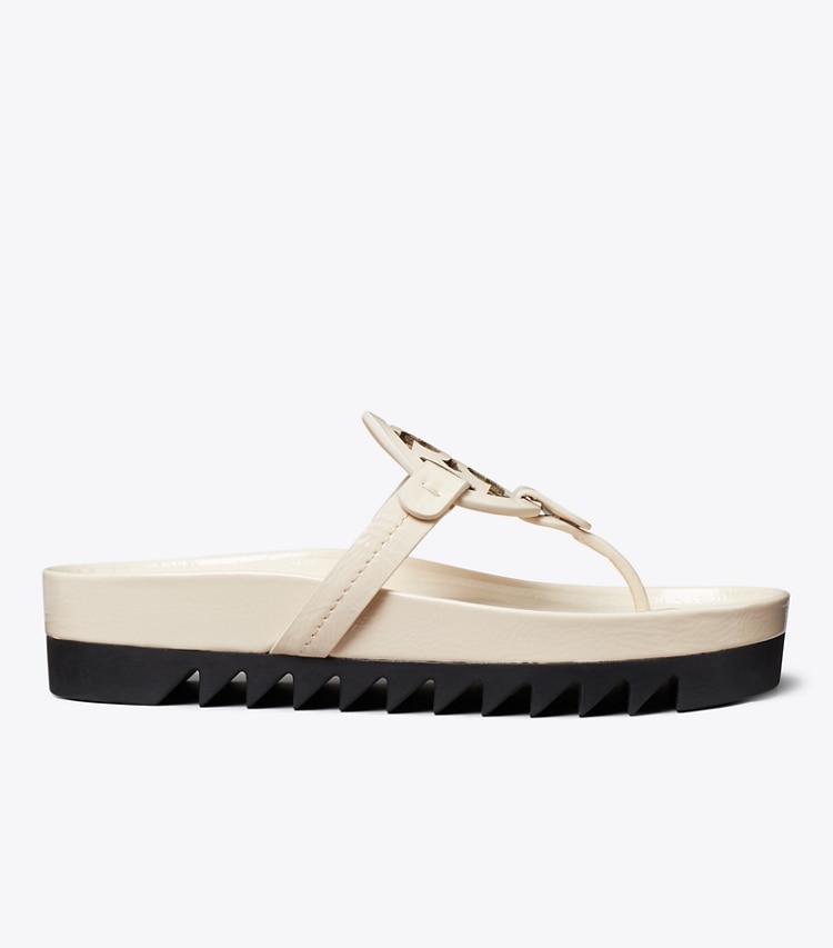 Tory Burch MILLER CLOUD LUG SANDAL - New Cream / Perfect Black