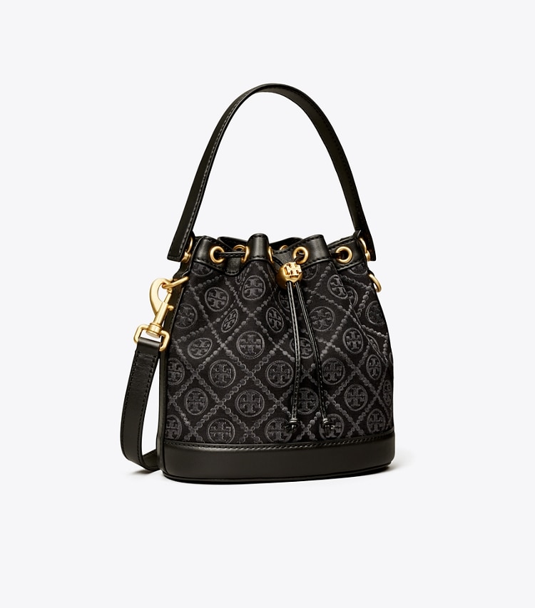 Tory Burch T MONOGRAM BUCKET BAG - Black