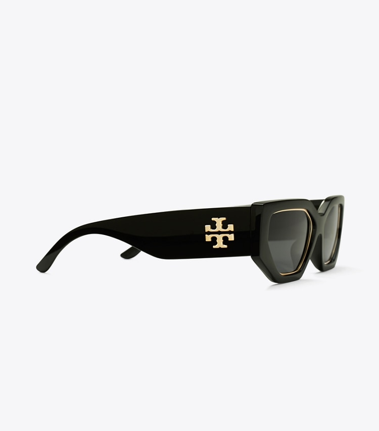 Tory Burch KIRA GEOMETRIC SUNGLASSES - Black