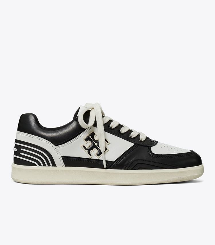 Tory Burch CLOVER COURT SNEAKER - Purity / Perfect Black