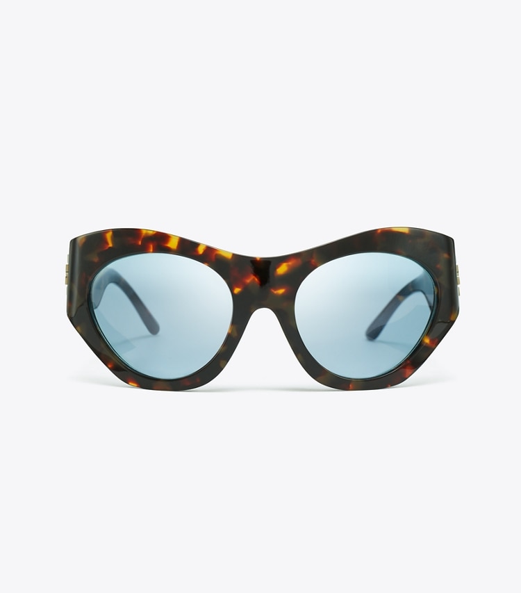 Tory Burch RUNWAY SUNGLASSES - Tortoise/Blue