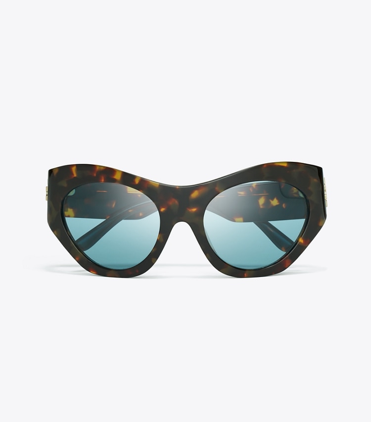 Tory Burch RUNWAY SUNGLASSES - Tortoise/Blue