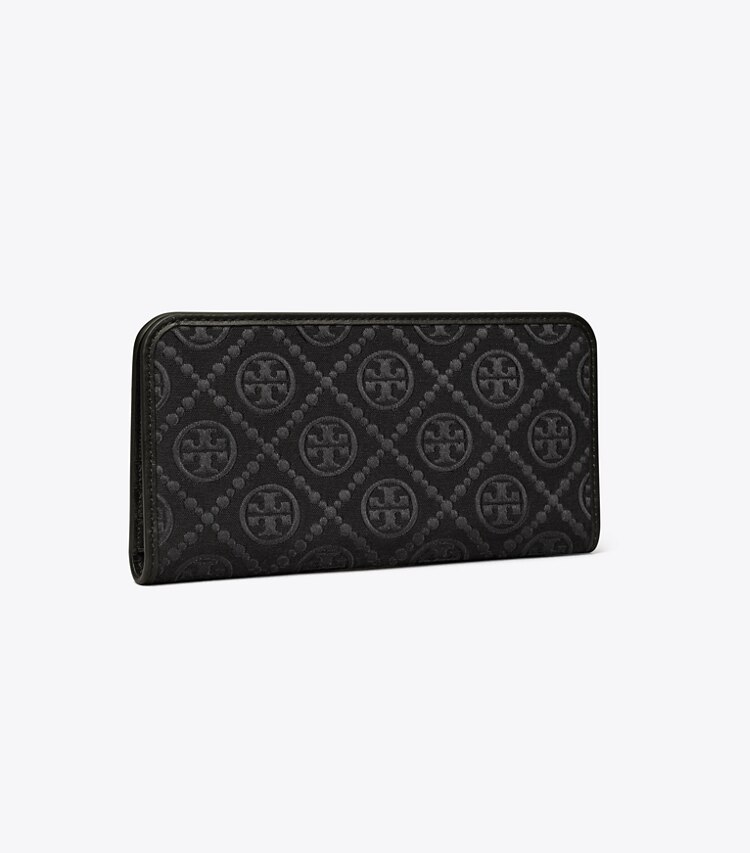 Tory Burch T MONOGRAM ZIP SLIM WALLET - Black