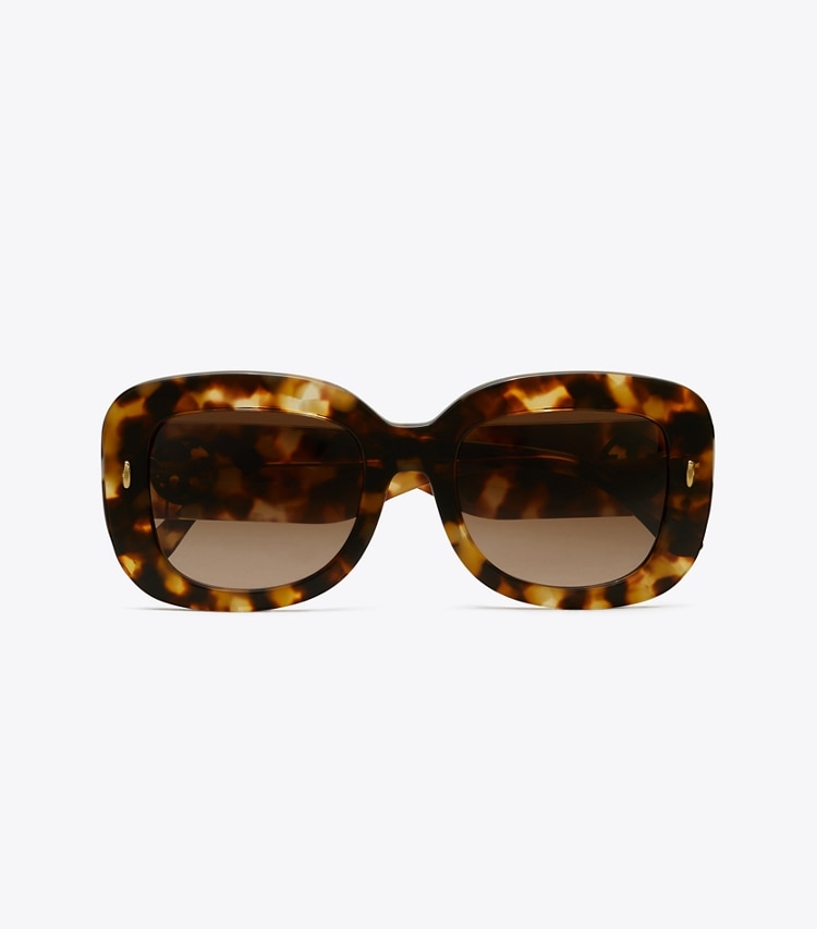 Tory Burch MILLER OVERSIZED SQUARE SUNGLASSES - Vintage Tortoise