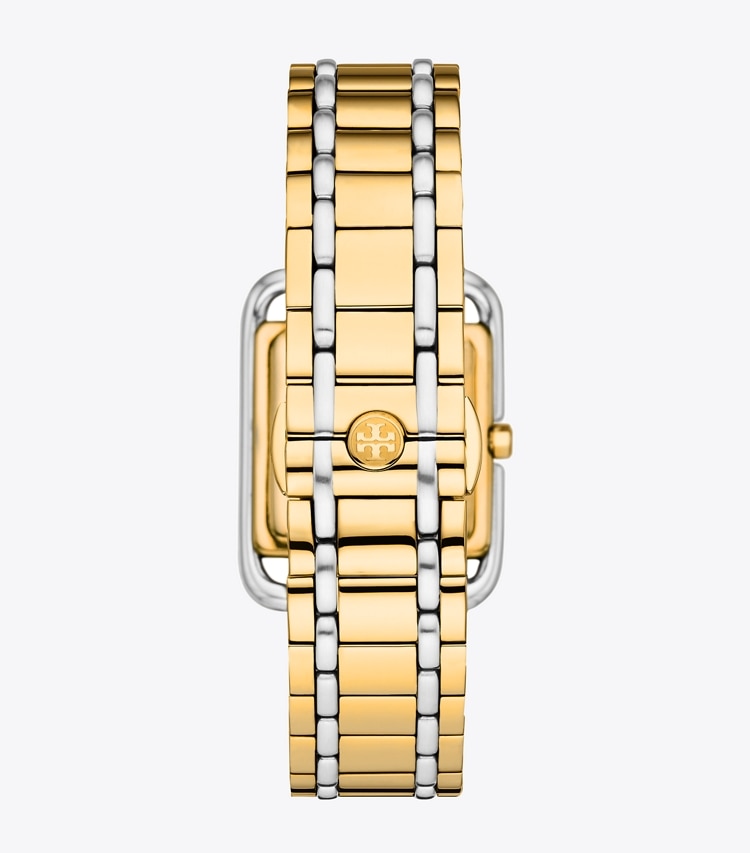 Tory Burch MILLER WATCH, TWO-TONE STAINLESS STEEL - Ivory/2 Tone