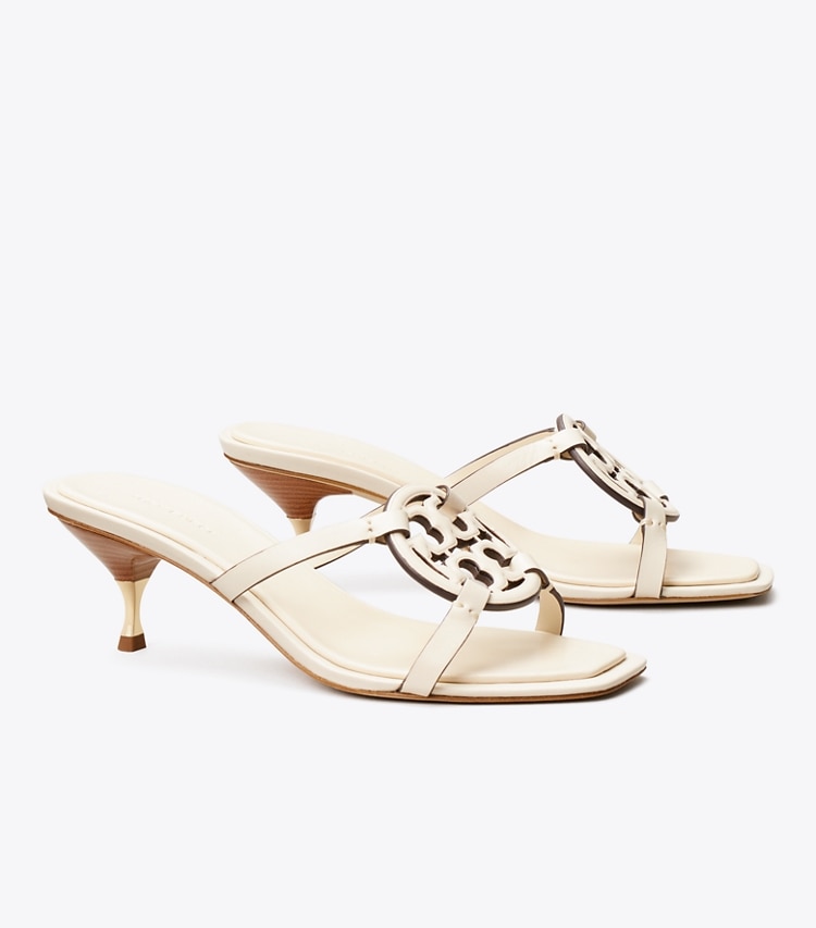 Tory Burch MILLER BOMBe LOW HEEL SANDAL - Light Cream