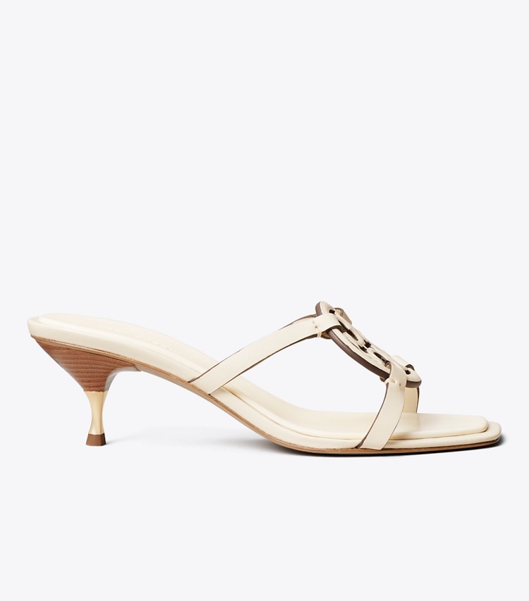 Tory Burch MILLER BOMBe LOW HEEL SANDAL - Light Cream