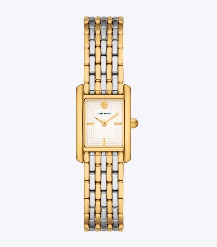 Tory Burch MINI ELEANOR WATCH, TWO-TONE GOLD/STAINLESS STEEL - Ivory / Two-Tone