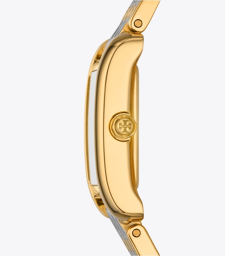 Tory Burch MINI ELEANOR WATCH, TWO-TONE GOLD/STAINLESS STEEL - Ivory / Two-Tone