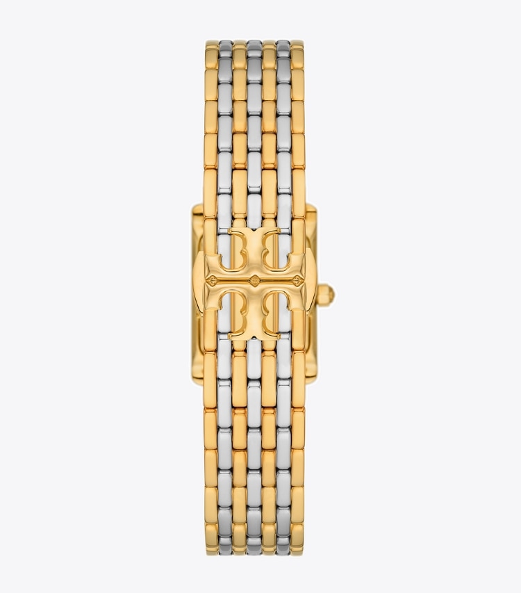 Tory Burch MINI ELEANOR WATCH, TWO-TONE GOLD/STAINLESS STEEL - Ivory / Two-Tone