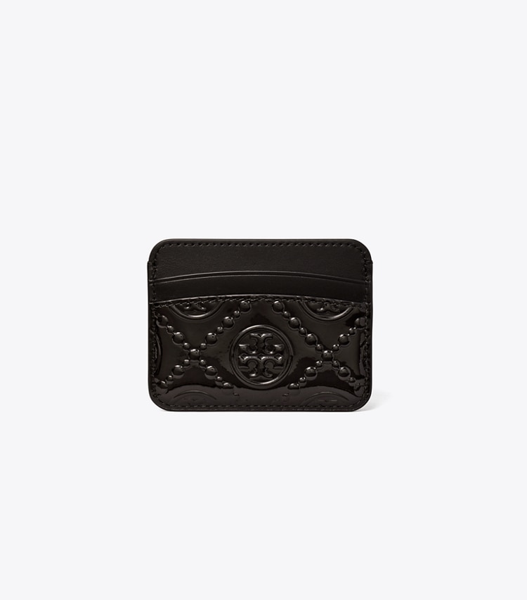 Tory Burch T MONOGRAM PATENT CARD CASE - Black