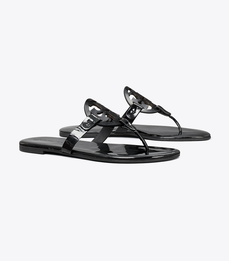 Tory Burch MILLER SOFT PATENT SANDAL - Perfect Black