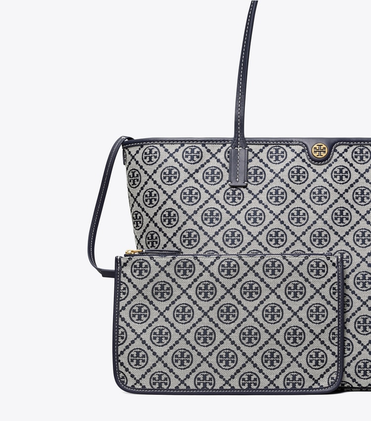 Tory Burch T MONOGRAM ZIP TOTE - Tory Navy