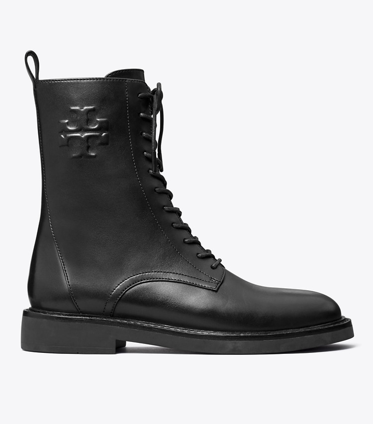 Tory Burch DOUBLE T COMBAT BOOT - Perfect Black